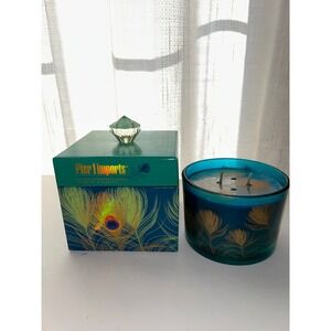 Pier 1 Imports Discontinued Candle Harmony & Paradise Highly Scented 3-Wick Teal
